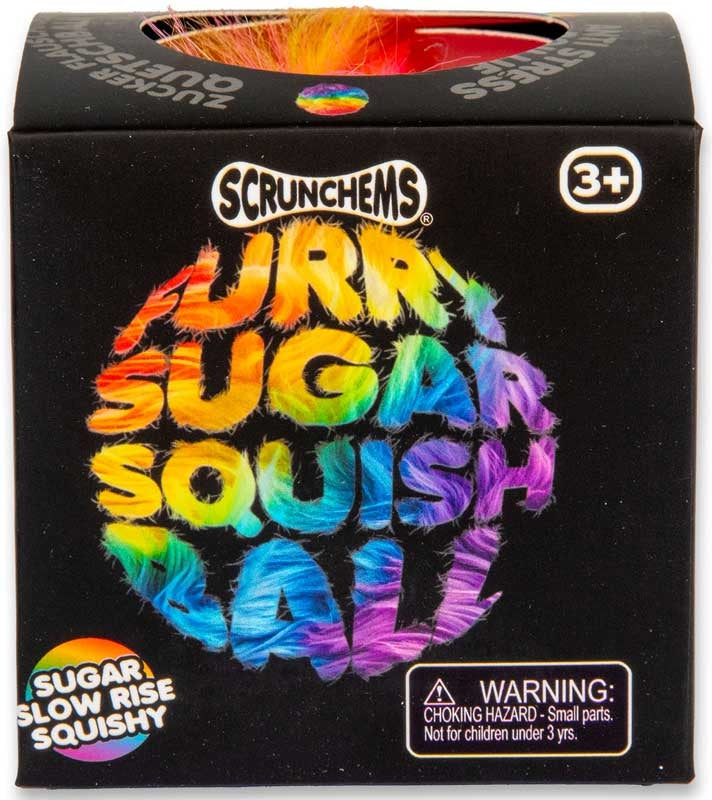 Scrunchems Furry Sugar Squish Ball fluffy rainbow sensory fidget ball