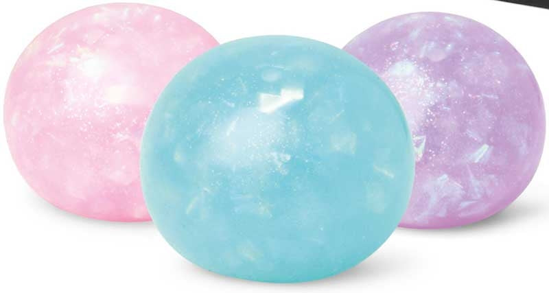 Scrunchems Sparkly Squish Ball – coloured squeezable fidget with shimmering glitter