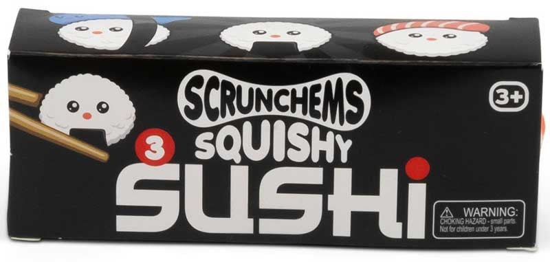 Scrunchems Squishy Sushi - 3 piece kawaii sushi sensory fidget toy set