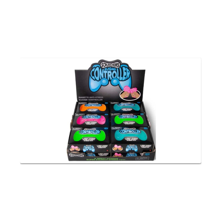 Scrunchems Sugar Controller assorted colourful game-controller-shaped gel squishy toys; one controller sold per order