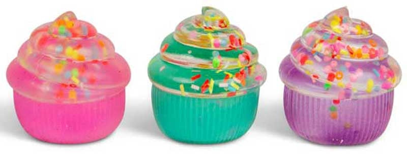 Scrunchems Sugar Cupcake Squishy - soft dessert shaped sugar squishy with colourful sprinkles