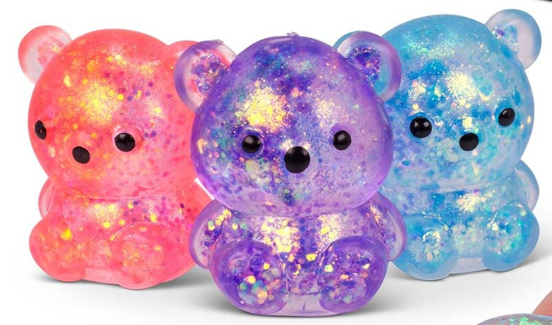 Scrunchems Sugar Diddy Bears three sparkly mini bear fidget toys with cute faces