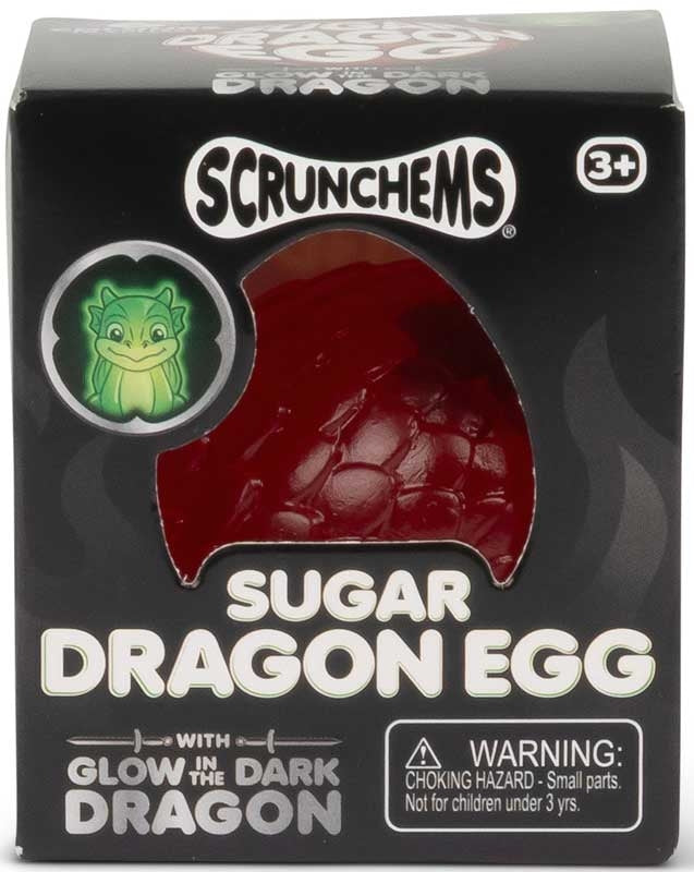 Scrunchems Sugar Dragon Egg Assorted – coloured scaly sensory squishy toy with hidden miniature dragon
