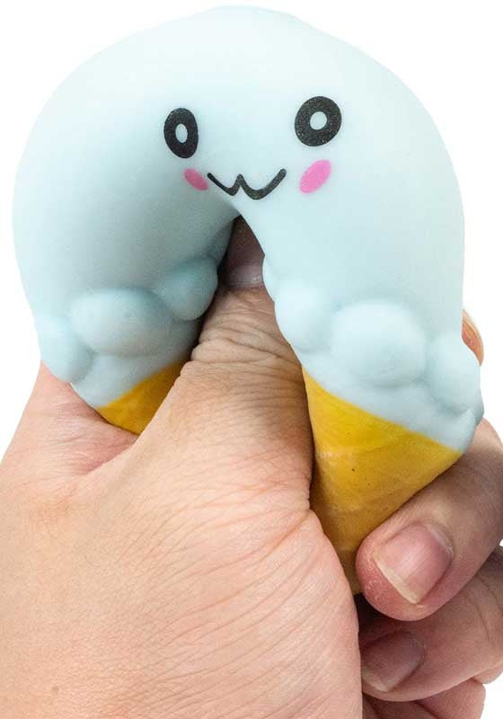 Keycraft pastel ice cream cone toy designed for gentle squeezing and stretching