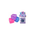 Squishy Marble Cube marbled sensory fidget toy in assorted pink, purple and blue colours, original product packaging and display, one cube per purchase