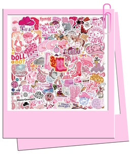 Pink cowboy stickers