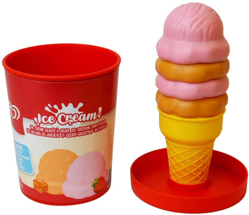 Casdon Wall's ice cream tub play food set for toddler pretend café role play